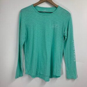 Vineyard Vines Women's Long-Sleeve Cotton Slub Vintage Whale Tee Size XS